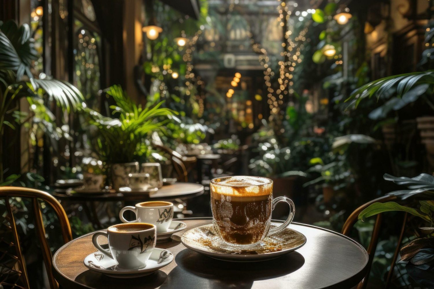 an-aesthetic-studio-coffee-shop-interior-featuring-a-coffee-cup-and-plant-a-coffee-cup-and-plant-on-a-table-free-photo